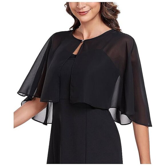 Womens Shawls and Wraps for Evening Dress Black - Picture 1 of 6